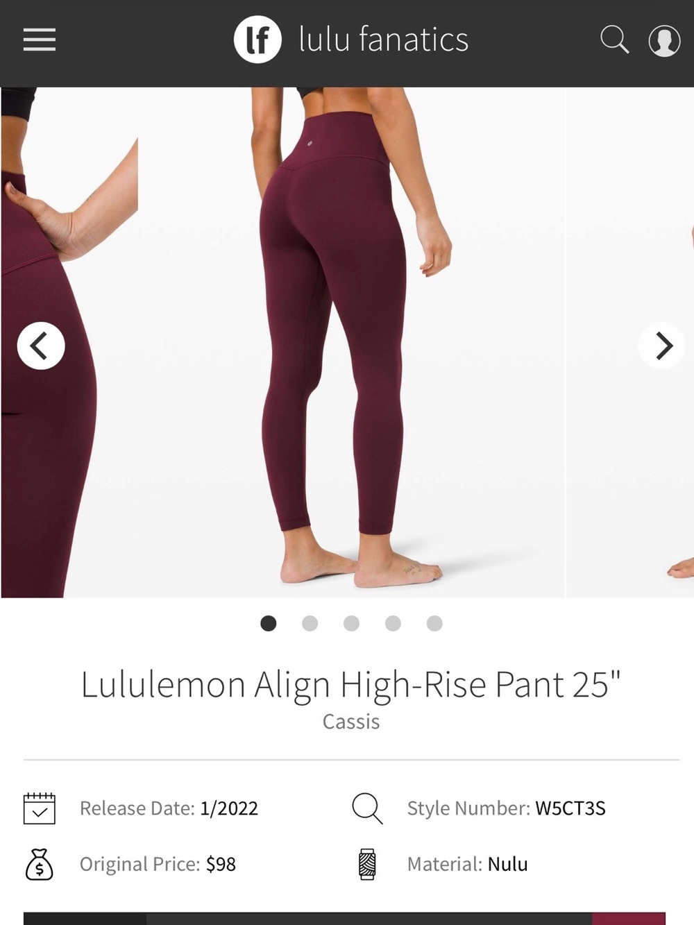 Lululemon Align High-Rise Leggings in Cassis